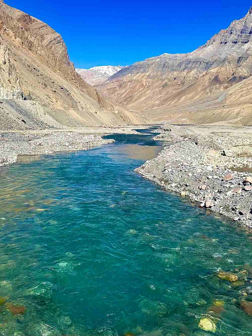 Looking upstream along the braided course of the Pin River valley